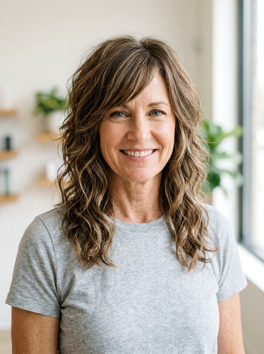 Wavy Shag Haircut With Side Bangs - 20 wavy shag for women over 50 - 20 wavy shag for women over 50