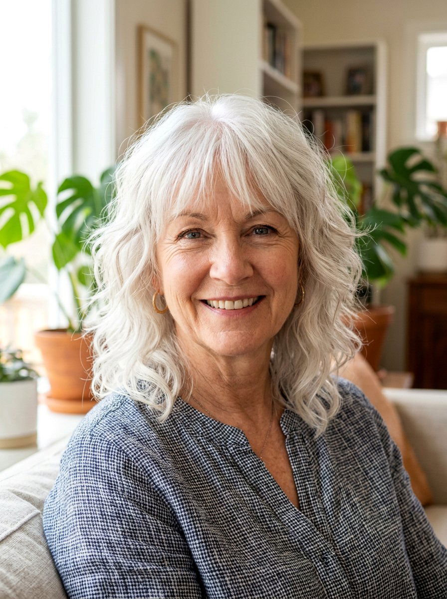 Wavy Shag With Bangs - 20 wavy shag haircut for women over 60 - 20 wavy shag haircut for women over 60