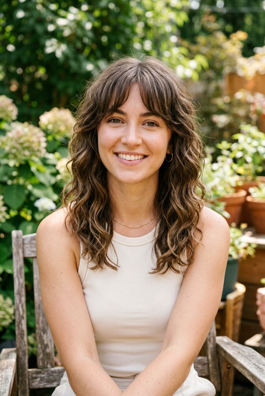 Wavy Shag With Curtain Bangs - 20 shag haircut with curtain fringe - 20 shag haircut with curtain fringe