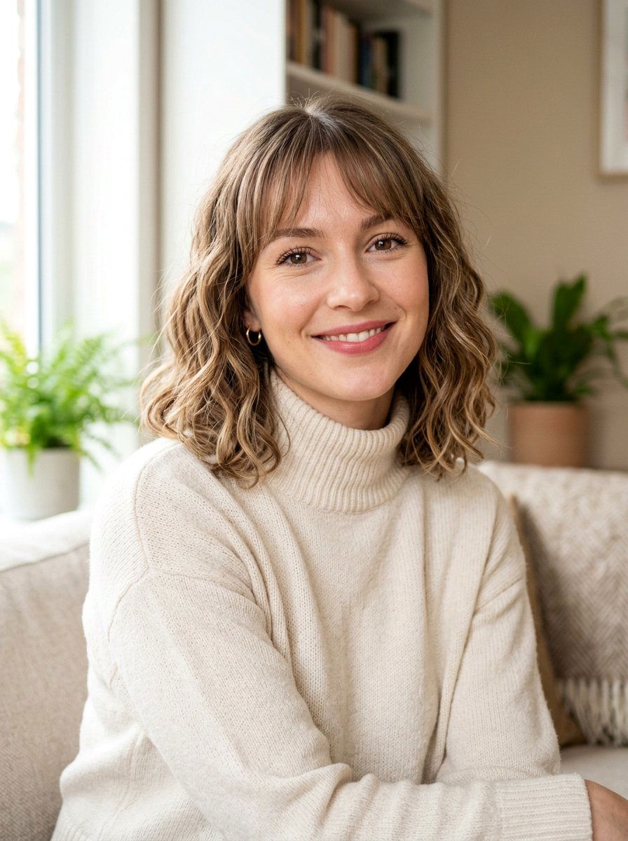 Wavy Shoulder Length Cut With Soft Bangs - 20 wavy shoulder length haircut with bangs - 20 wavy shoulder length haircut with bangs