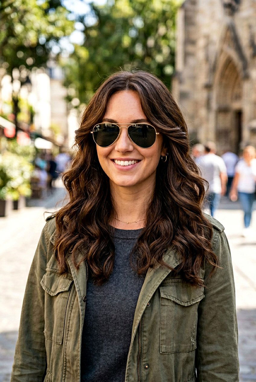 Wavy Shoulder Length Hair - 20 hairstyles for women with glasses over 50 - 20 hairstyles for women with glasses over 50