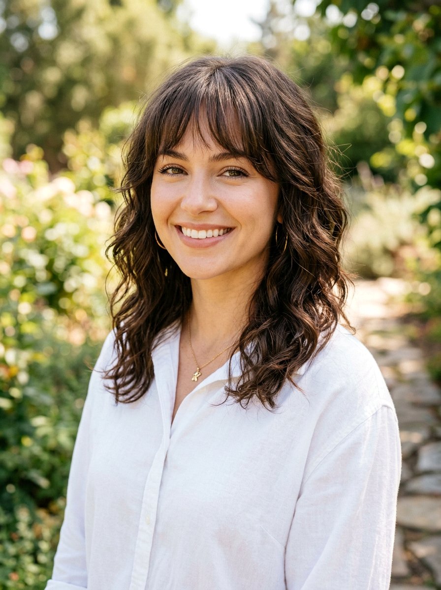 Wavy Shoulder Length Layers With Wispy Bangs - 20 wavy shoulder length haircut with bangs - 20 wavy shoulder length haircut with bangs