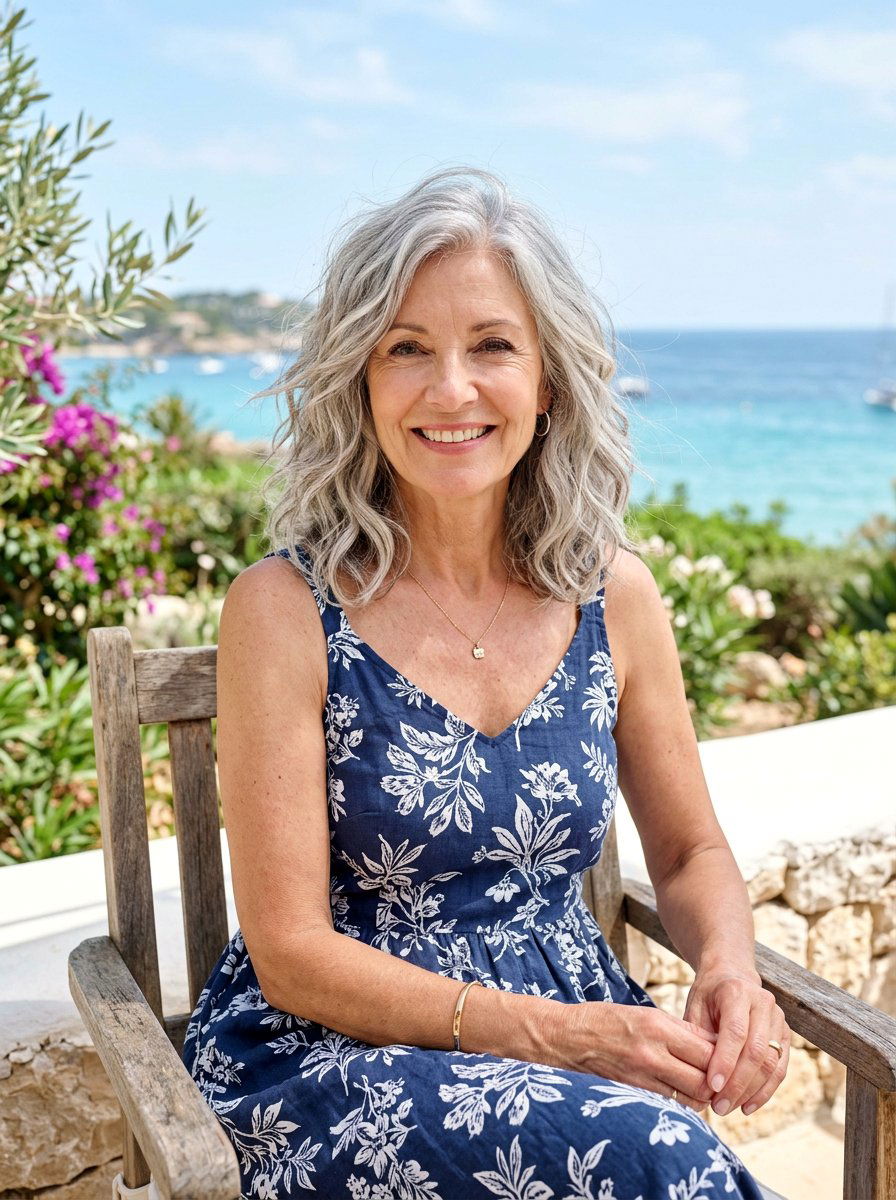 Wavy Shoulder Length Lob - 20 polished shoulder length hairstyle for older women - 20 polished shoulder length hairstyle for older women