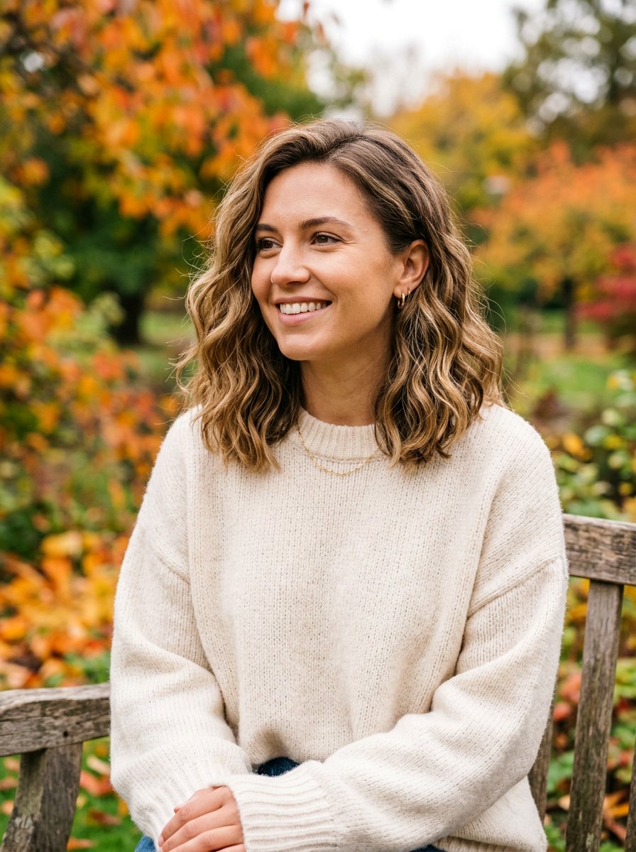 Wavy Shoulder Length Lob - 20 shoulder length haircut ideas for women - 20 shoulder length haircut ideas for women