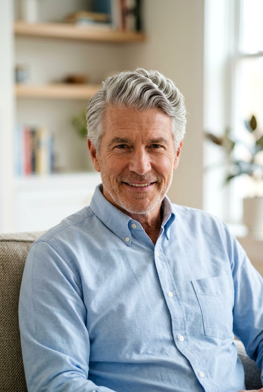 Wavy Side Part - 20 comb over for older men - 20 comb over for older men