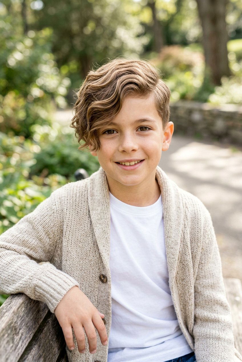 Wavy Side Sweep - 20 boys haircut for curly wavy hair - 20 boys haircut for curly wavy hair