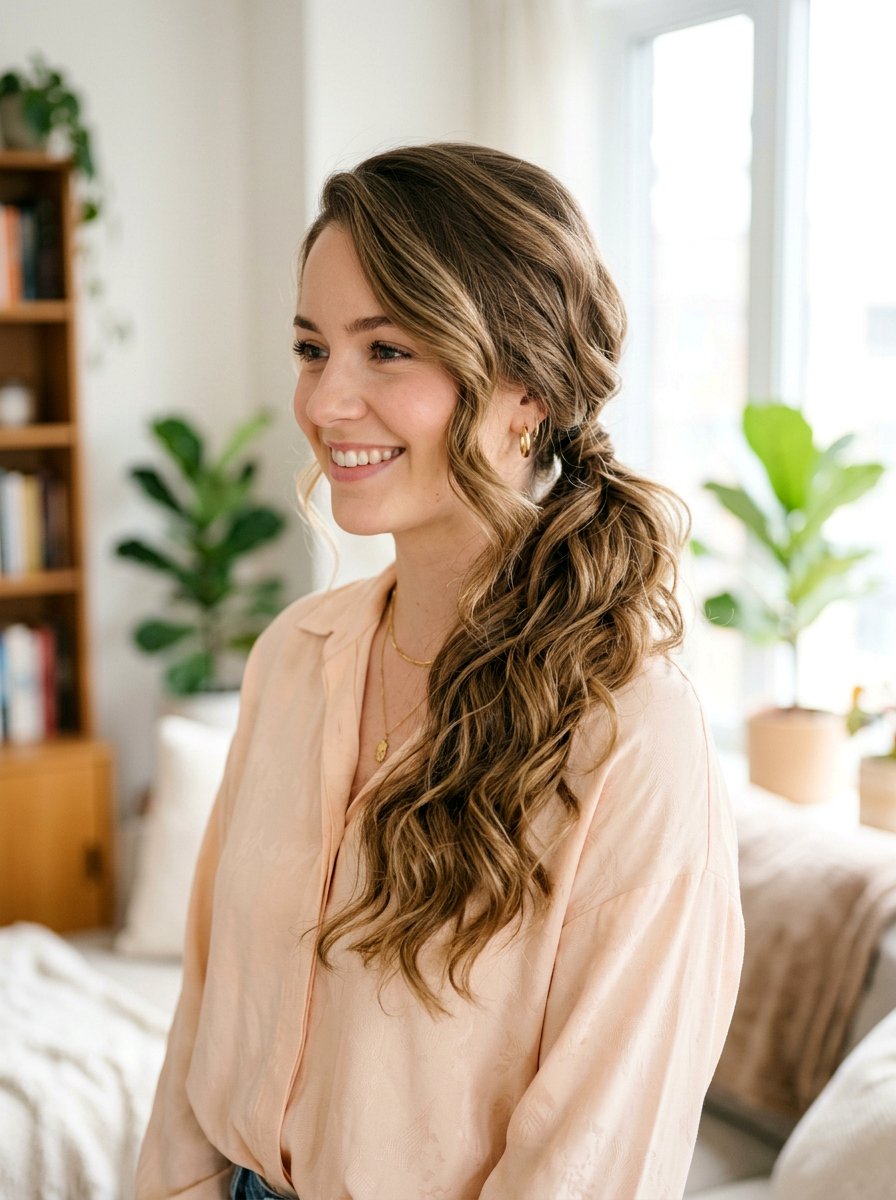 Wavy Side Swept Ponytail - 20 interview hairstyle with side swept ponytail - 20 interview hairstyle with side swept ponytail