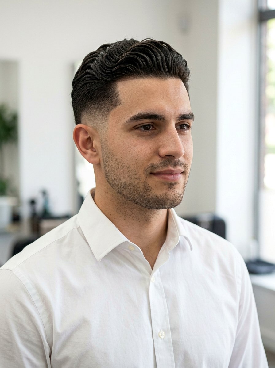 Wavy Slick Back Taper Fade - 20 slick back for wavy hair men - 20 slick back for wavy hair men