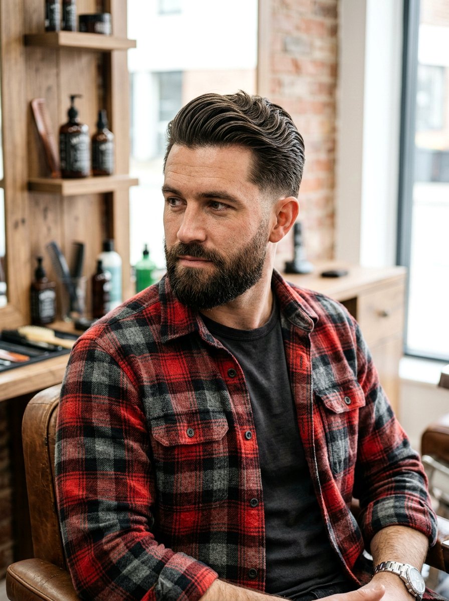 Wavy Slick Back With Beard - 20 slick back for wavy hair men - 20 slick back for wavy hair men