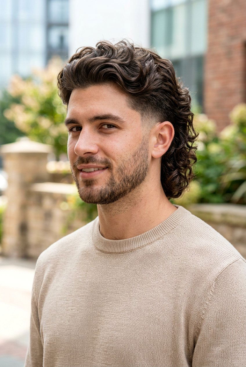 Wavy Taper Mullet - 20 taper mullet for thick hair men - 20 taper mullet for thick hair men