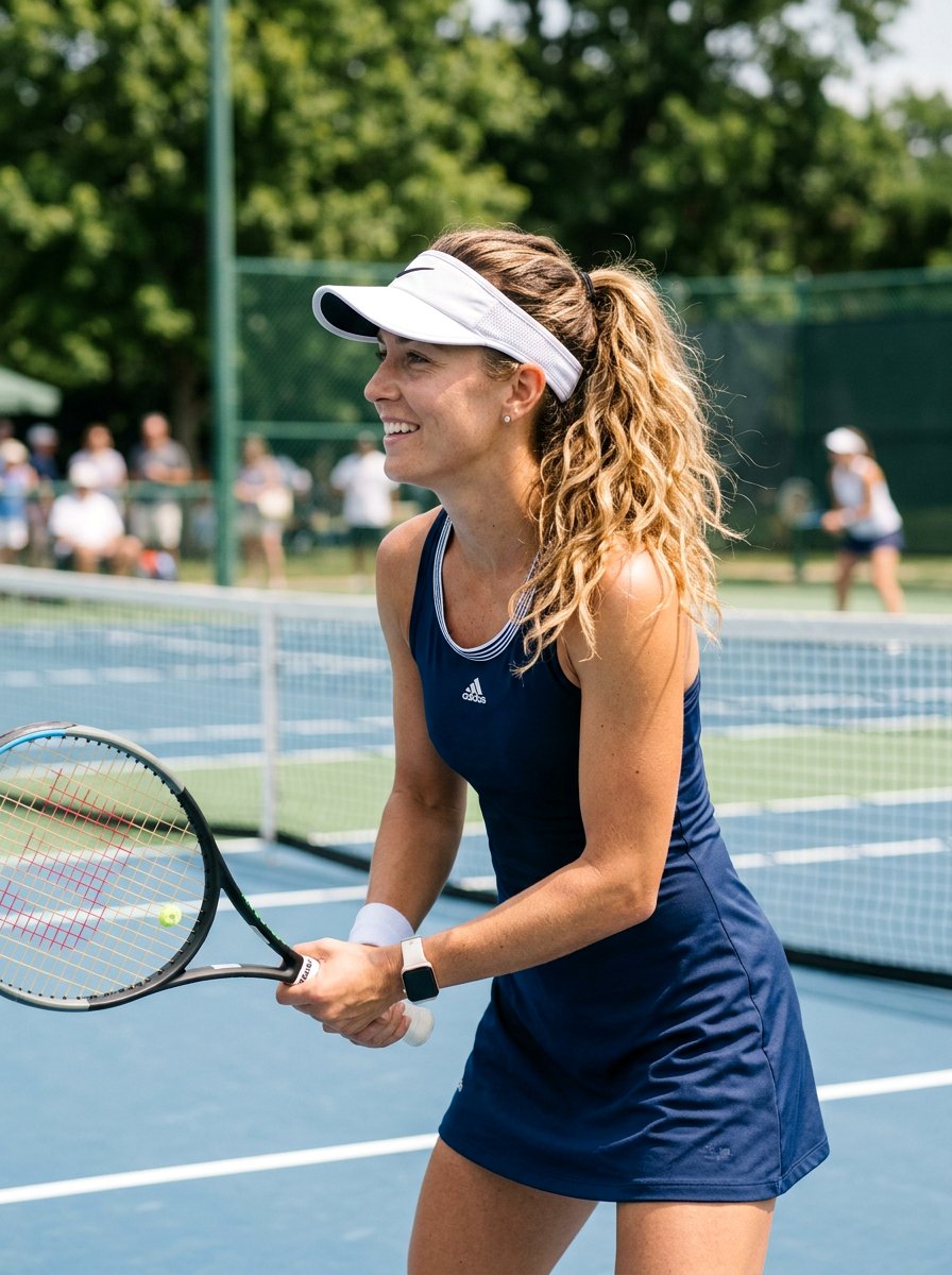 Wavy Tennis Ponytail With Visor - 20 tennis hairstyle with visor ponytail - 20 tennis hairstyle with visor ponytail