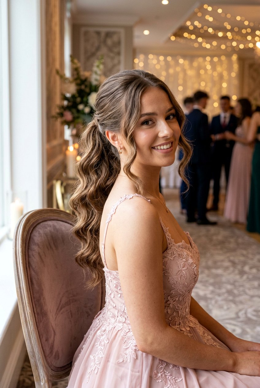 Wavy Textured Ponytail for Prom - 20 prom ponytail hairstyles - 20 prom ponytail hairstyles