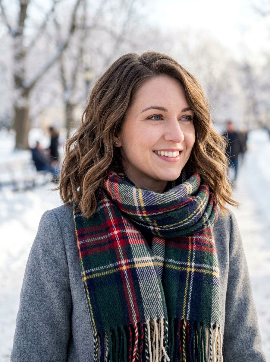 Wavy Winter Lob - 20 winter lob haircut ideas - 20 winter lob haircut ideas