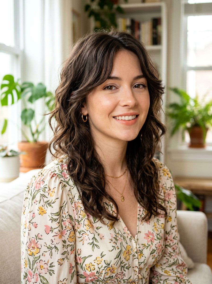 Wavy Wolf Cut With Face Framing Layers - 20 wavy wolf cut for mature women - 20 wavy wolf cut for mature women