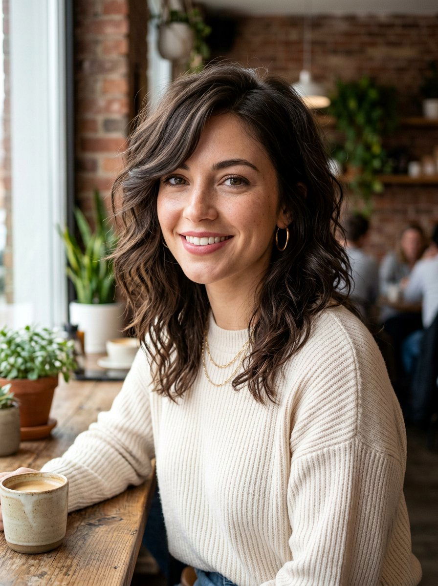 Wavy Wolf Cut With Side Part - 20 wavy wolf cut for medium hair - 20 wavy wolf cut for medium hair