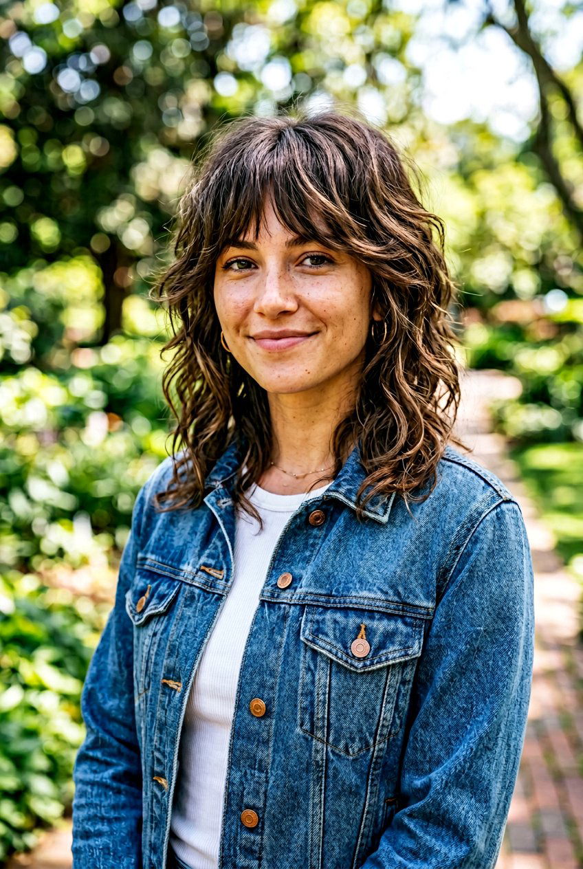 Wavy Wolf Cut With Wispy Bangs - 20 wolf cut with wispy bangs - 20 wolf cut with wispy bangs