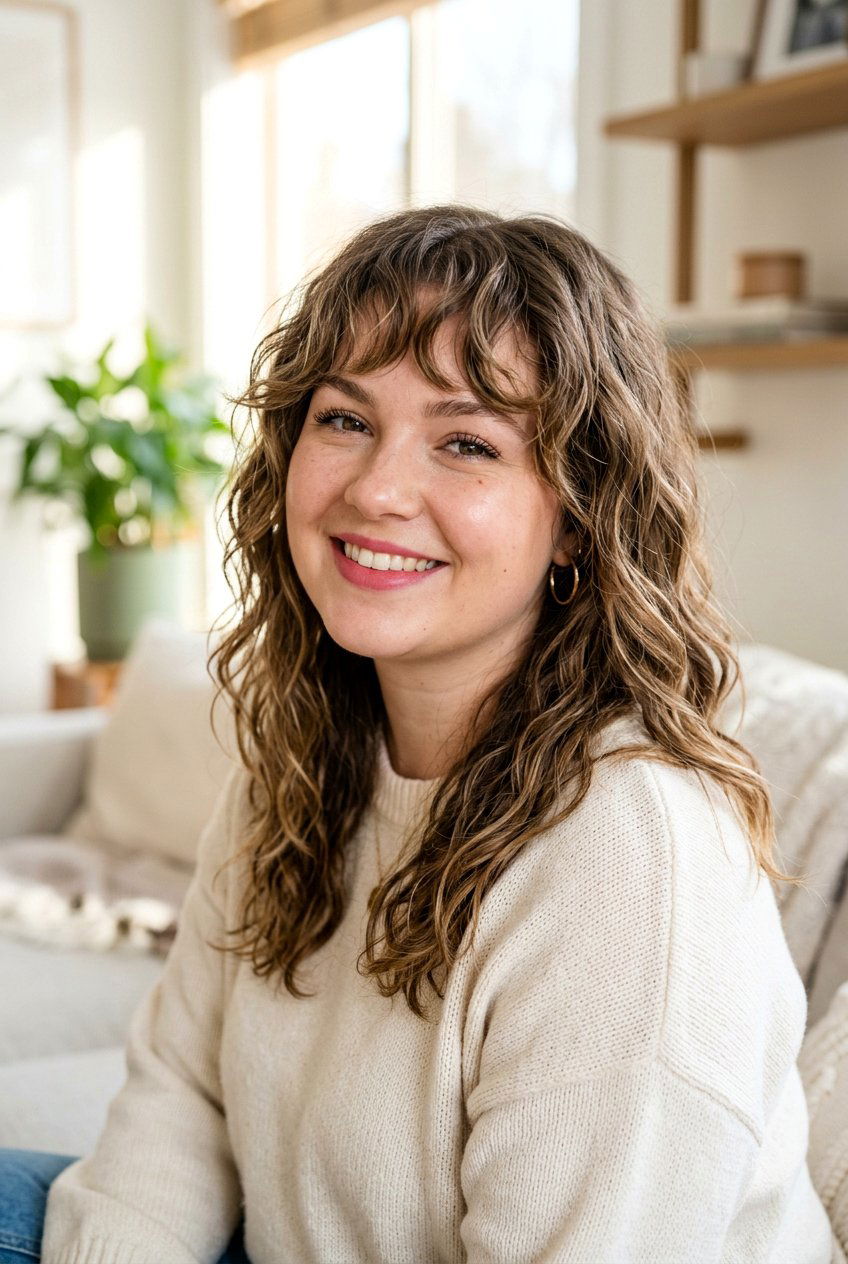 Wavy bangs - 20 bangs for round face - 20 bangs for round face