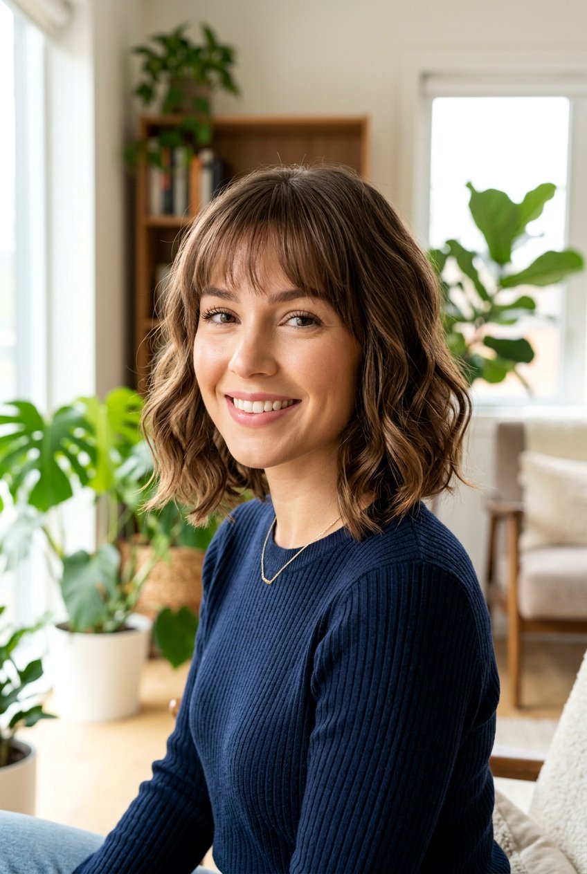 Wavy bob with bangs - 20 short wavy hairstyles - 20 short wavy hairstyles