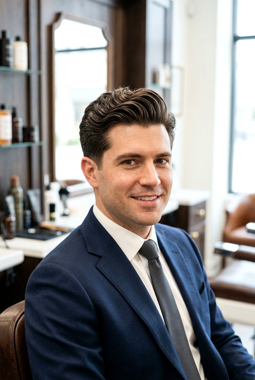 Wavy brush back - 20 hairstyles for men with thick hair - 20 hairstyles for men with thick hair