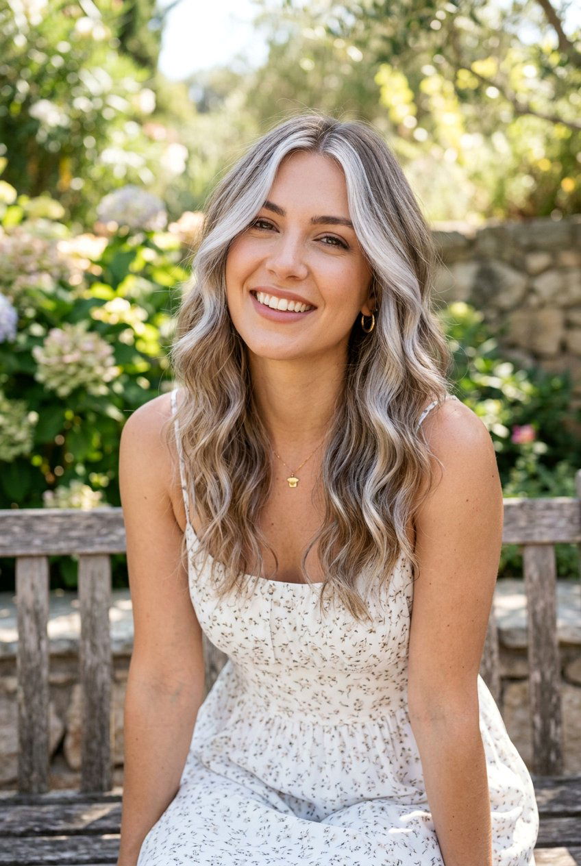 Wavy hair silver money piece - 20 silver money piece for mature women - 20 silver money piece for mature women