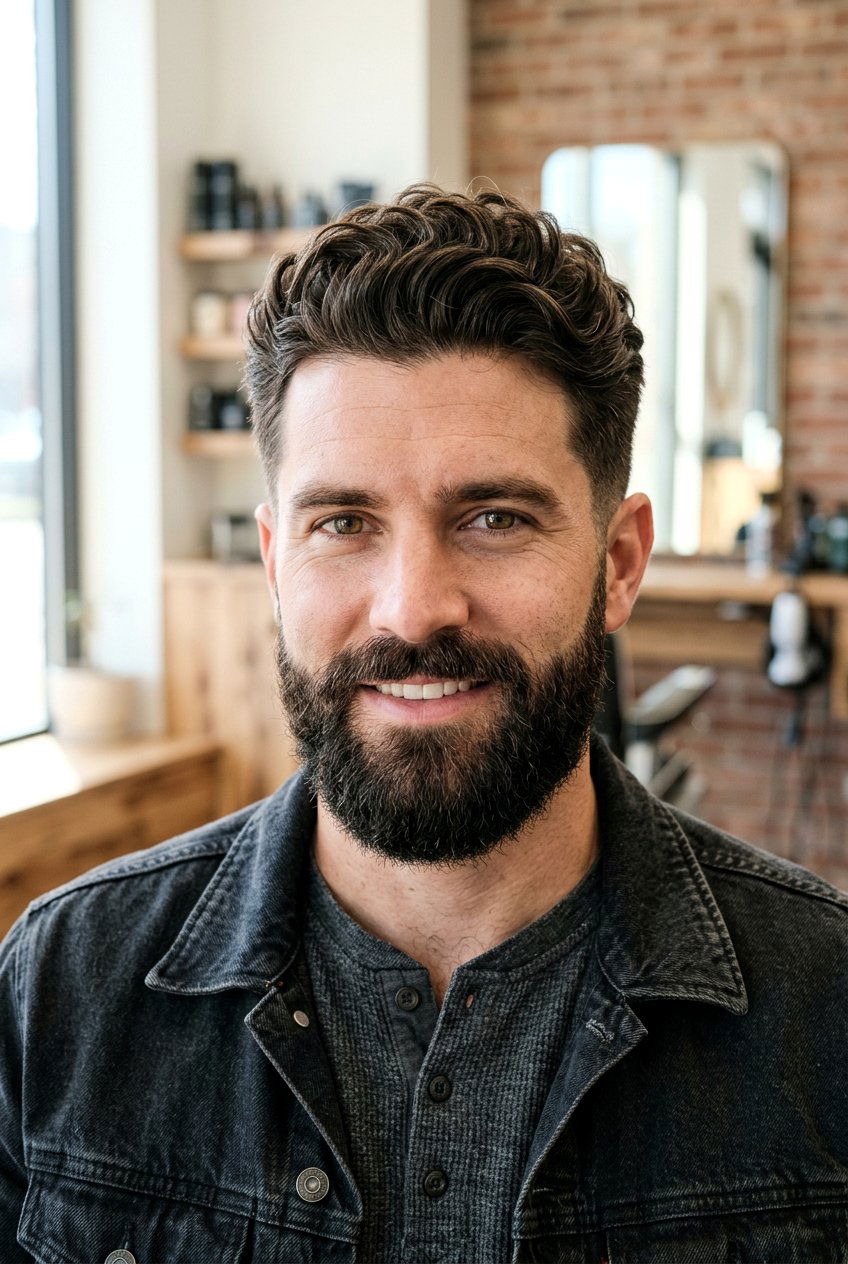 Wavy hair with beard - 20 wavy hairstyles for men - 20 wavy hairstyles for men