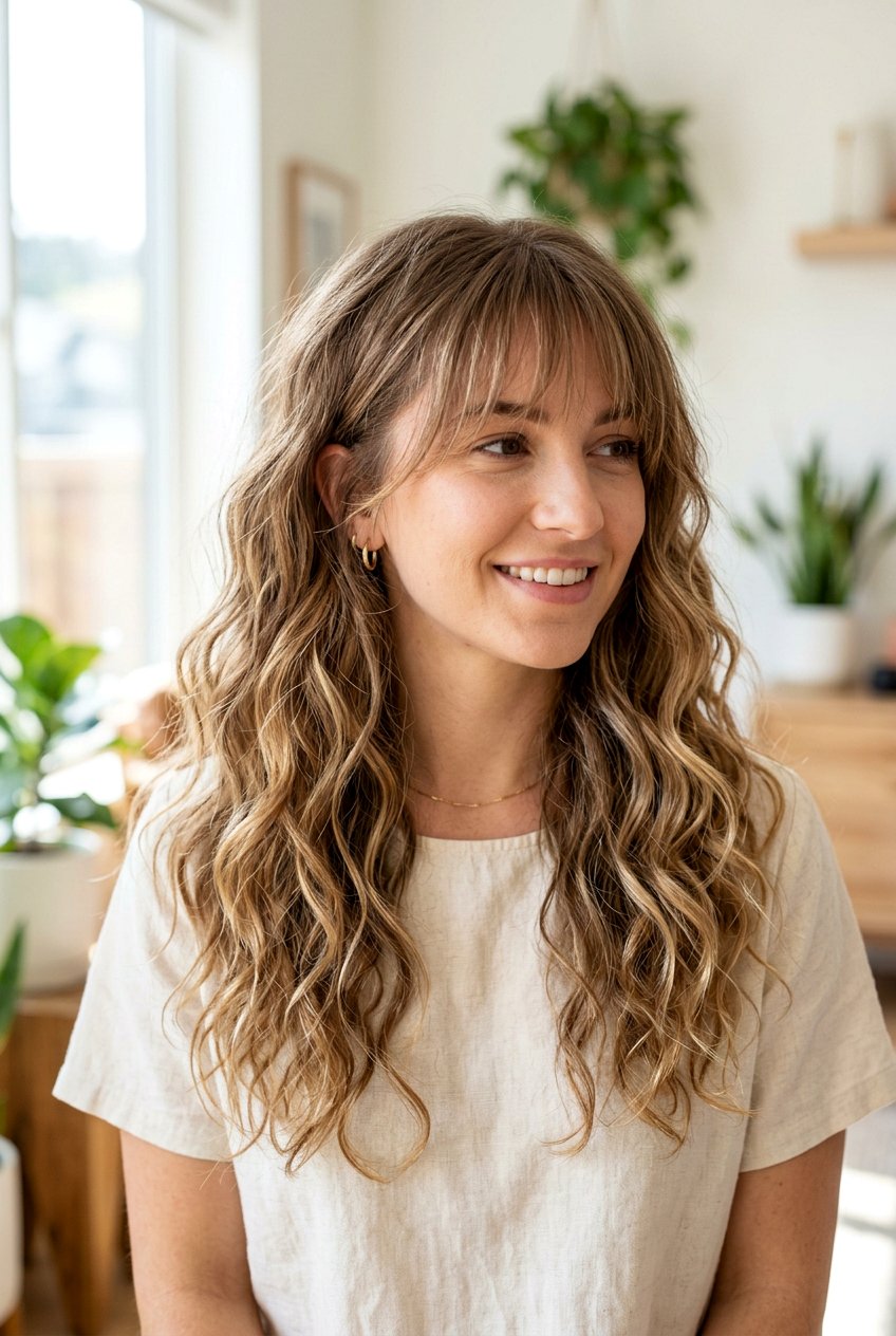 Wavy hair with see through bangs - 20 see through bangs - 20 see through bangs