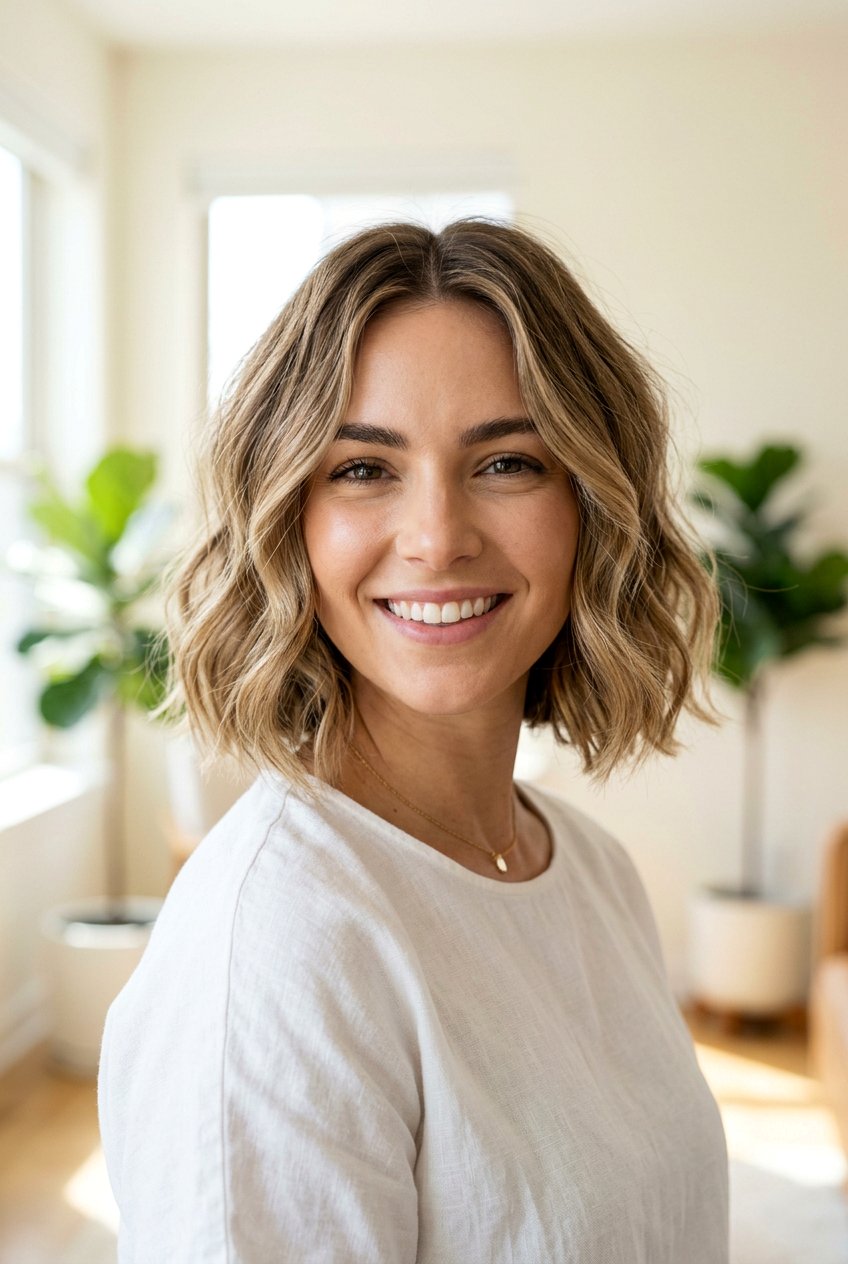 Wavy jaw length bob - 20 jaw length bob haircut - 20 jaw length bob haircut