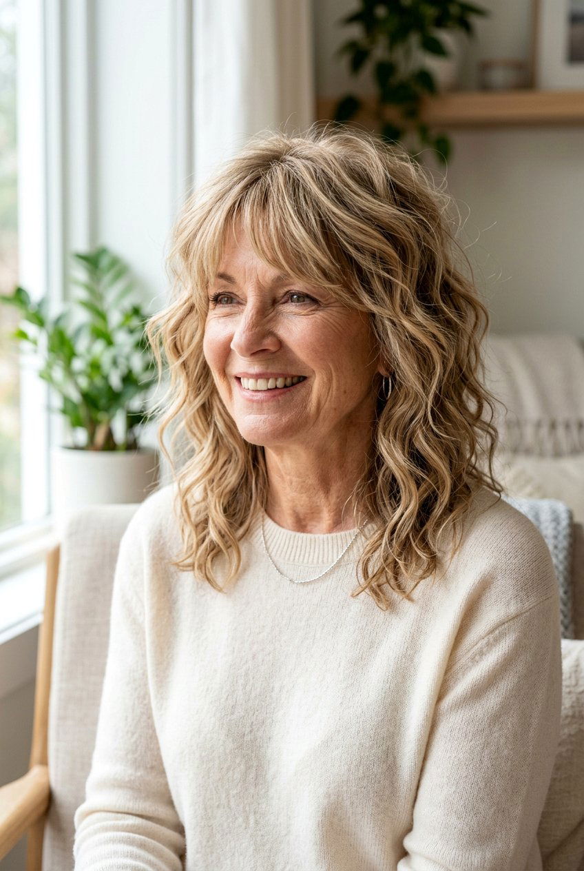 Wavy shag for fine hair - 20 shag haircuts for older women - 20 shag haircuts for older women