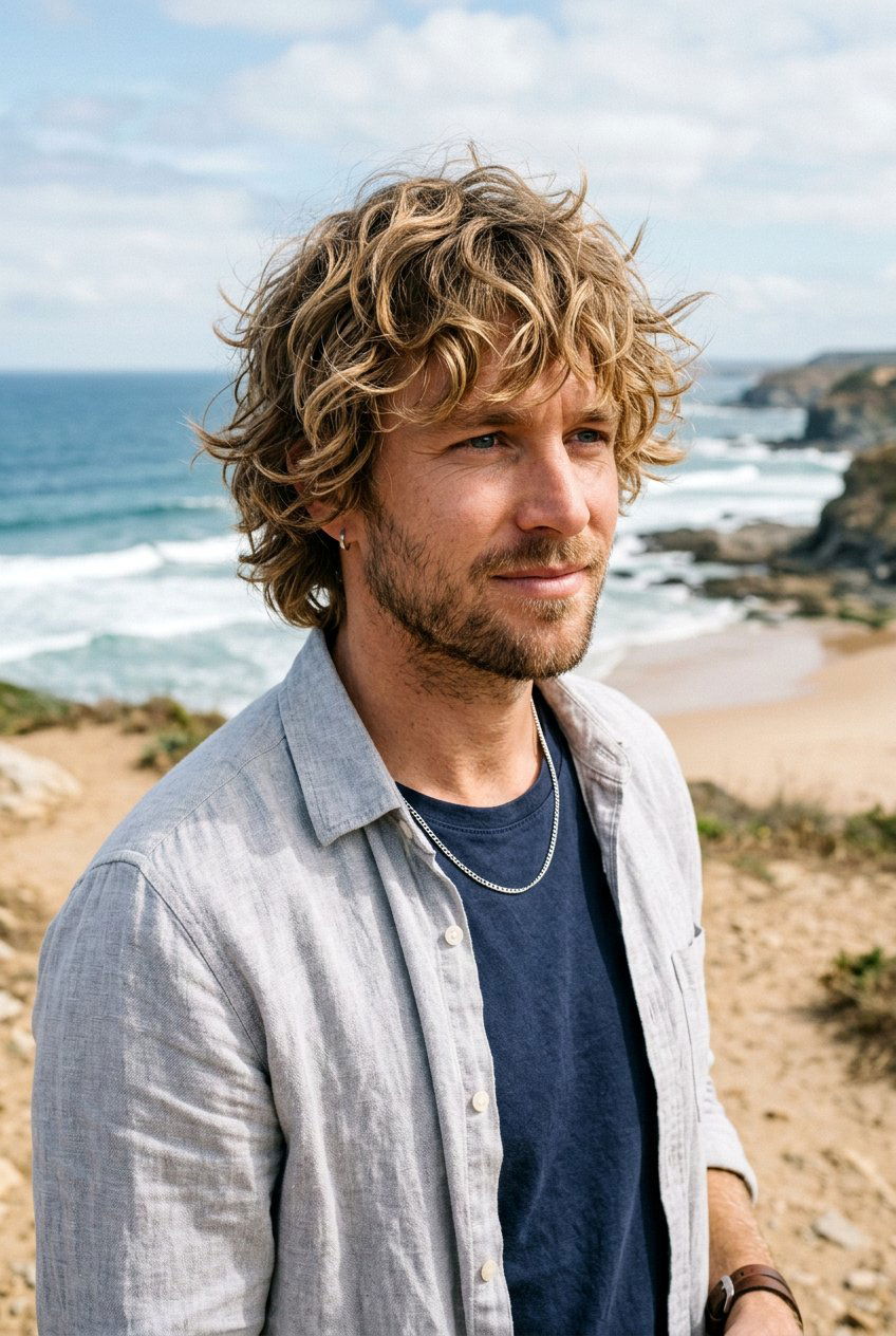 Wavy shag - 20 shag haircut for men - 20 shag haircut for men