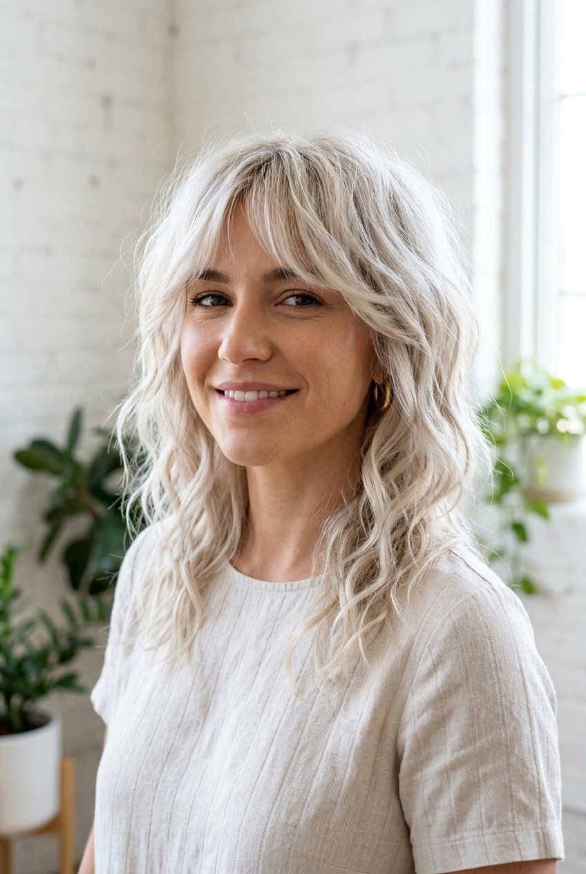 Wavy shoulder length shag - 20 hairstyles for oval faces - 20 hairstyles for oval faces