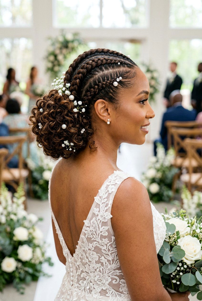 Wedding Feed In Braids Curly Bun - 20 feed in braids with curly bun - 20 feed in braids with curly bun