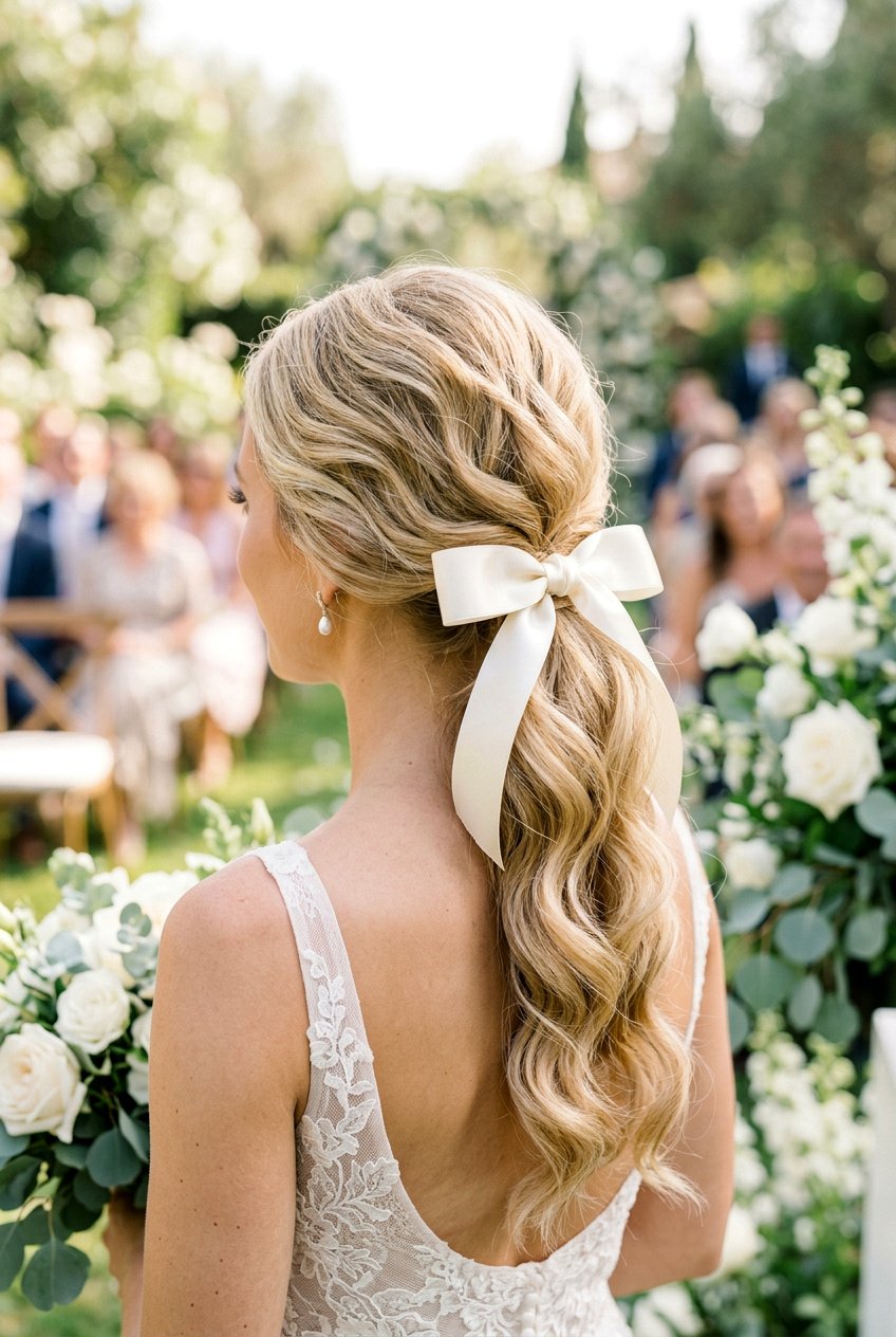 Wedding Ponytail With Waves And Ribbon - 20 wedding ponytail with waves - 20 wedding ponytail with waves