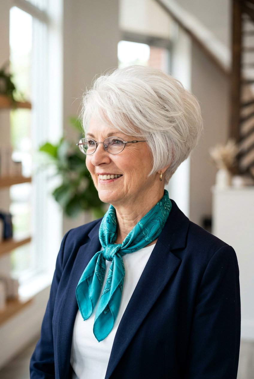 Wedge Bob For Added Volume - 20 classy bob for older women with glasses - 20 classy bob for older women with glasses