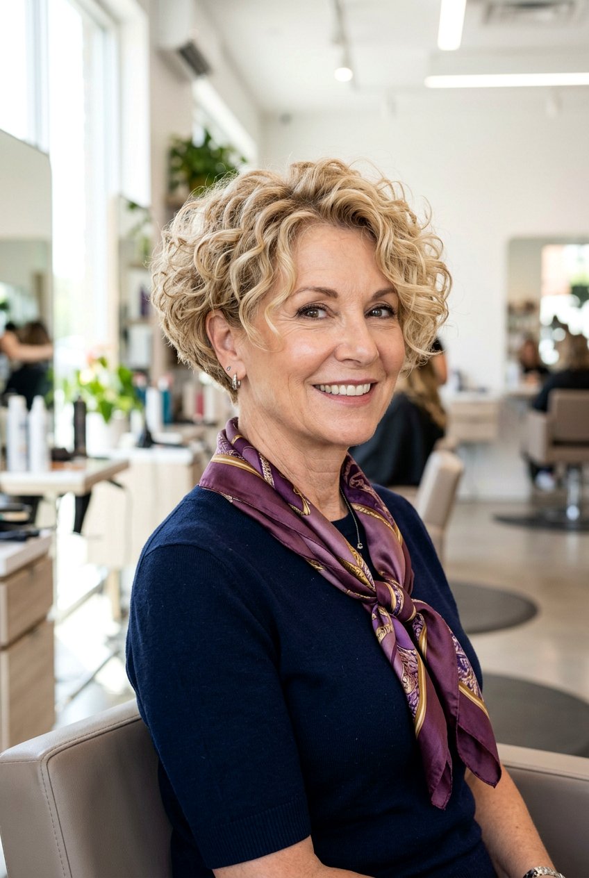 Wedge Curly Bob - 20 curly bob for mature women - 20 curly bob for mature women