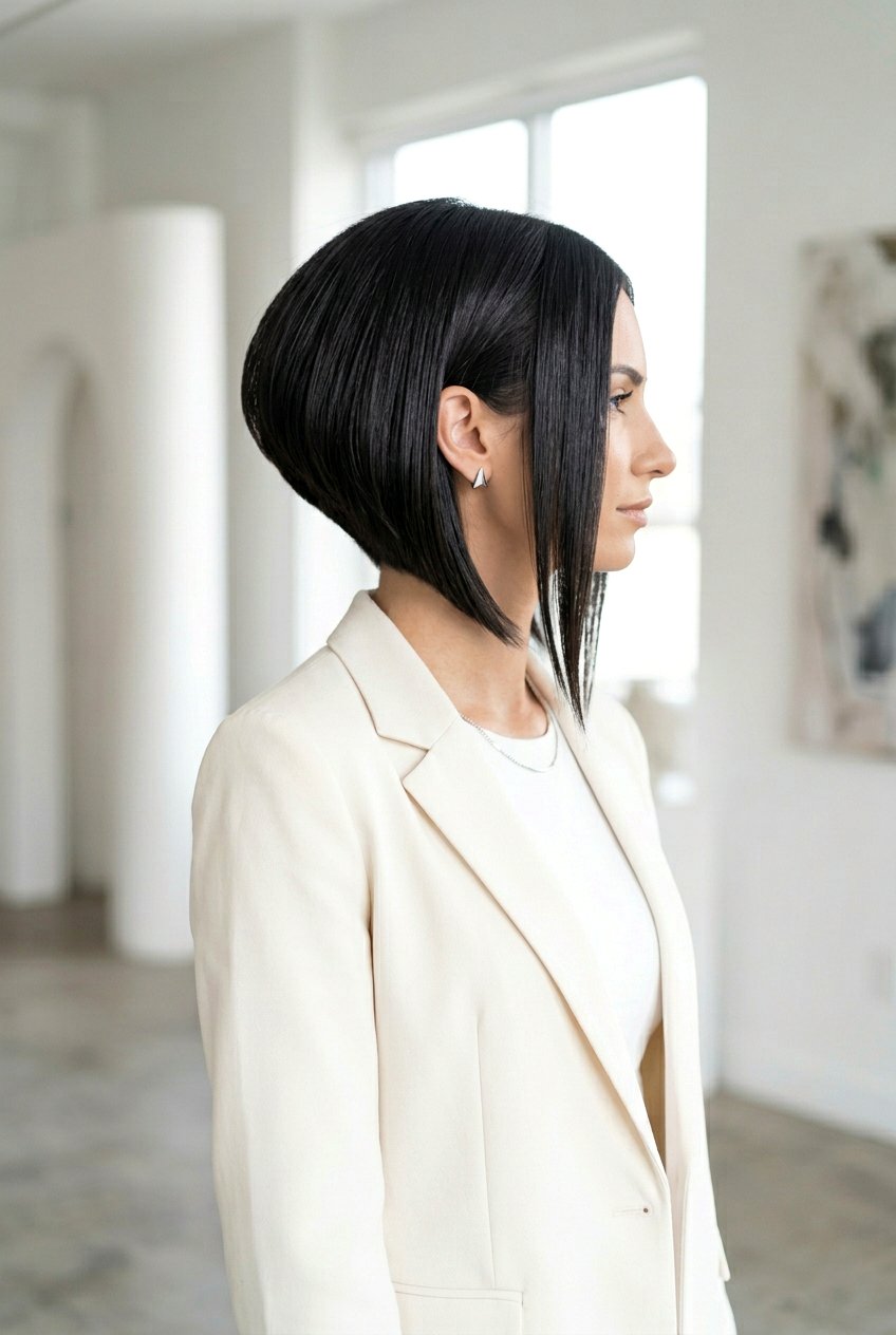 Wedge Cut With Geometric Angles - 20 cute medium haircuts for women - 20 cute medium haircuts for women