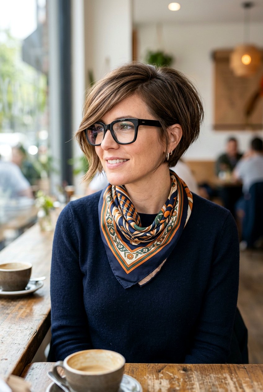 Wedge Haircut Side Bangs - 20 modern wedge for women with glasses - 20 modern wedge for women with glasses