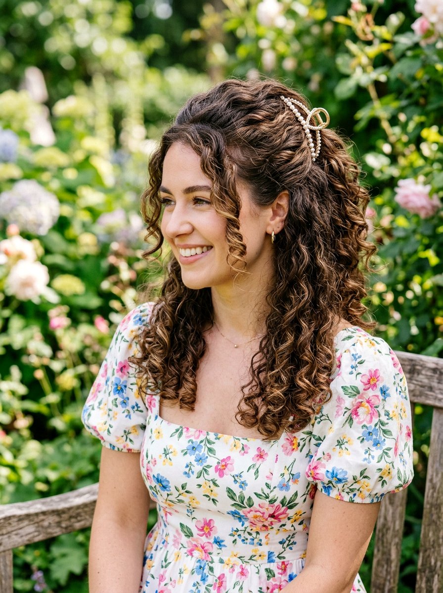 Western Curls Half Up Hairstyle - 20 western curls hairstyle - 20 western curls hairstyle