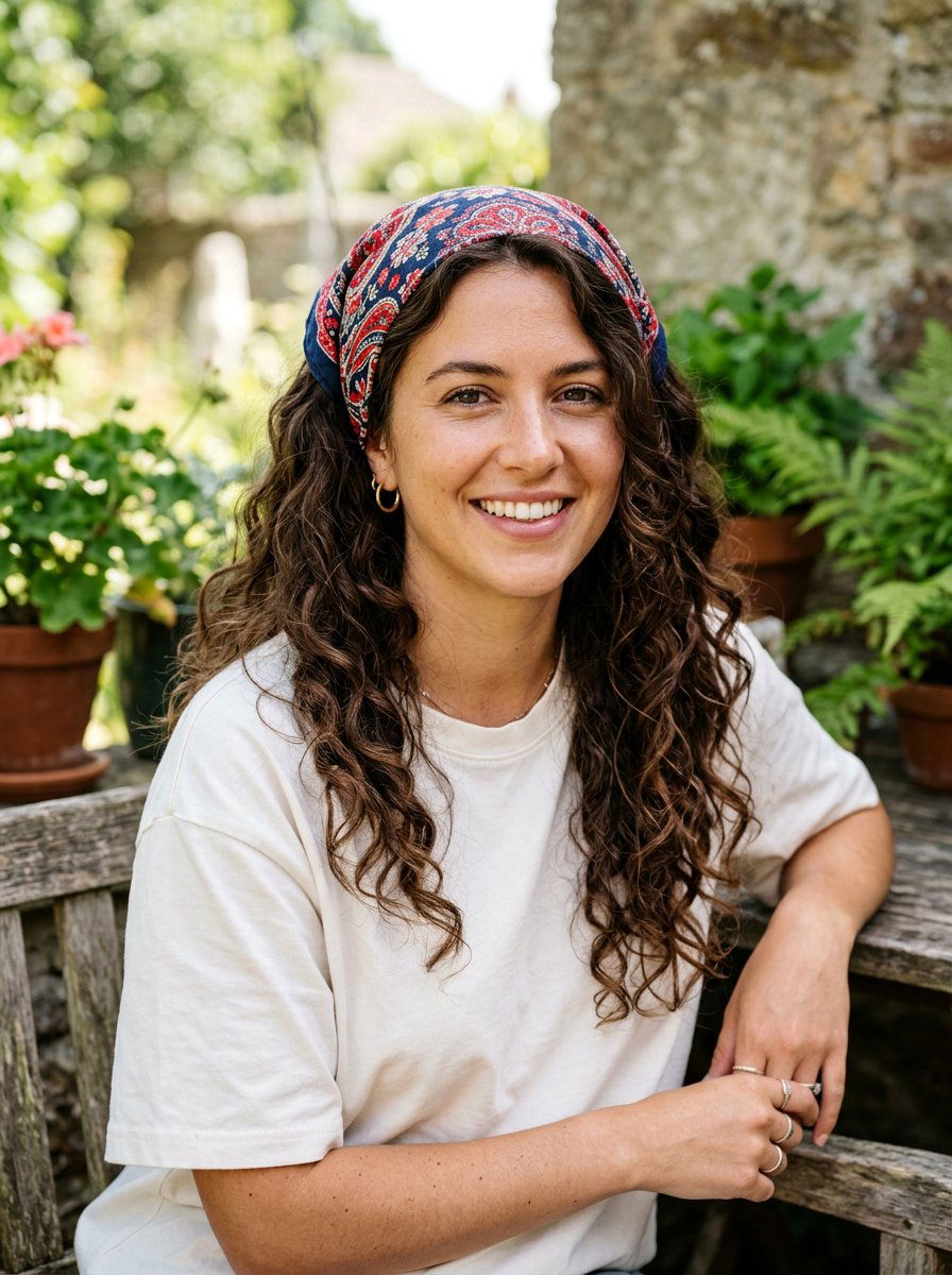 Western Curls With Bandana - 20 western curls hairstyle - 20 western curls hairstyle