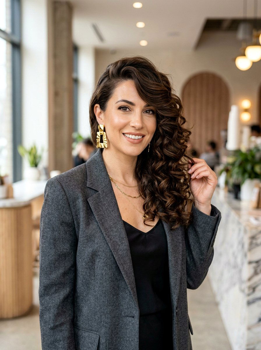 Western Curls With Side Part - 20 western curls hairstyle - 20 western curls hairstyle