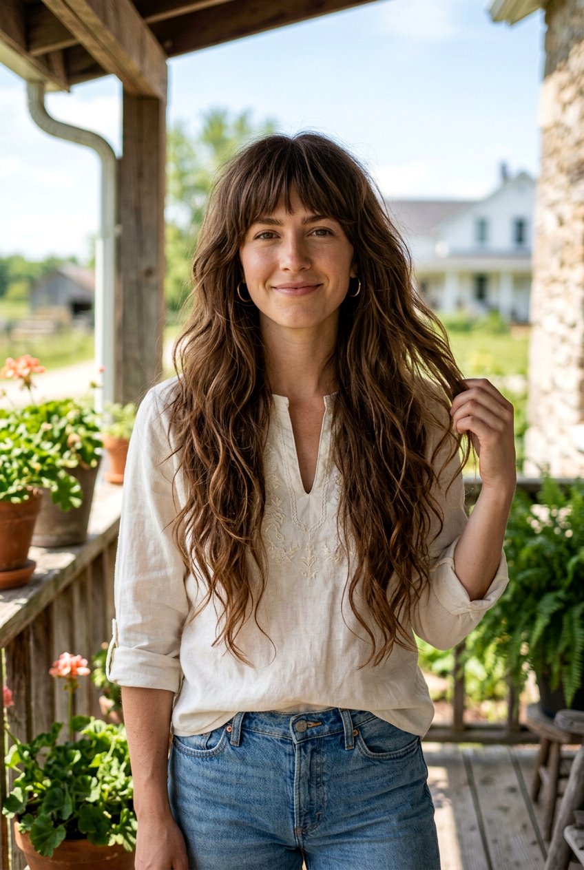 Western Fringe With Long Hair - 20 western hairstyles for women - 20 western hairstyles for women