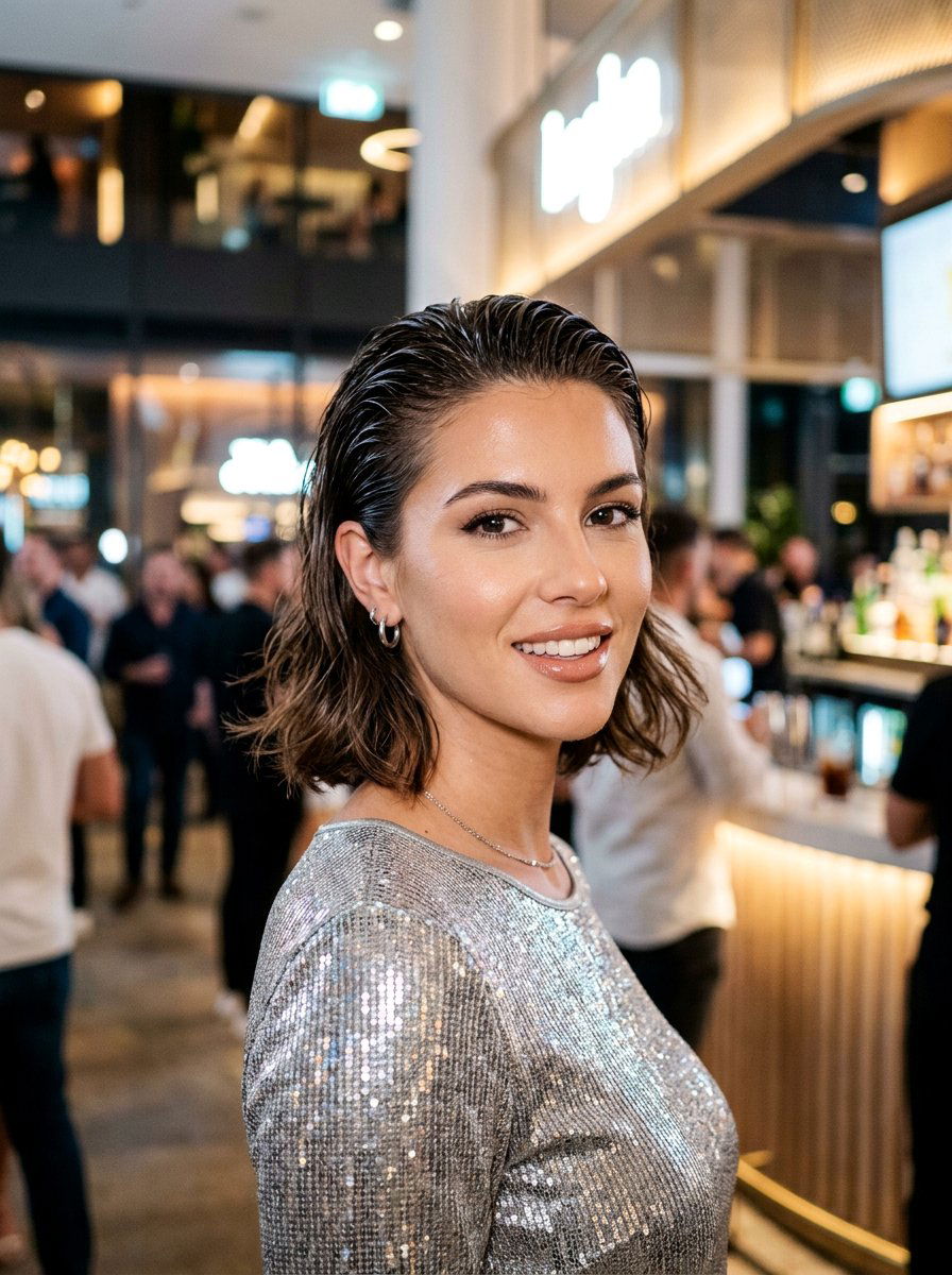 Wet Look Bob - 20 easy bob styling ideas for women - 20 easy bob styling ideas for women