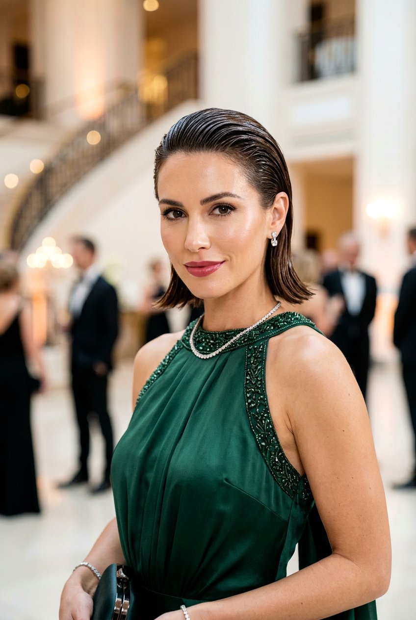 Wet Look Bob - 20 clean girl bob hairstyle - 20 clean girl bob hairstyle