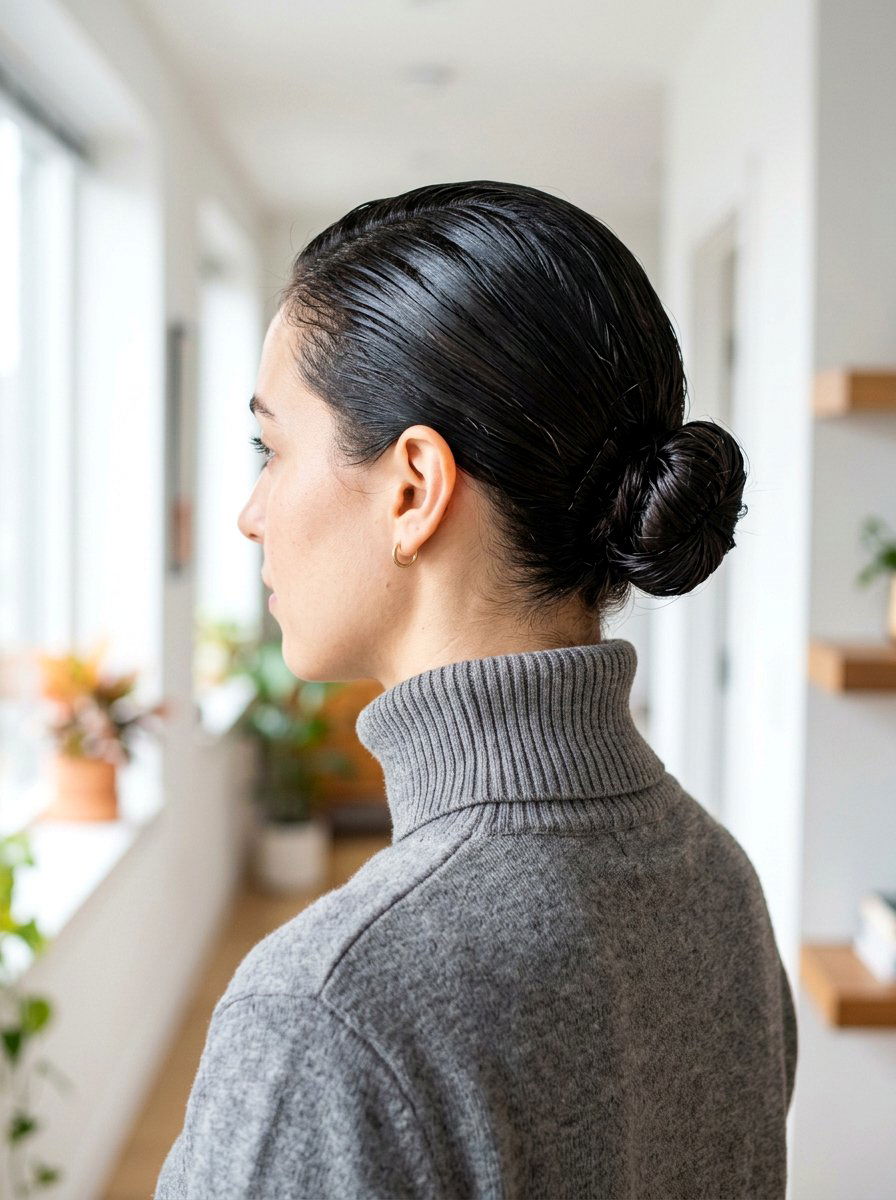 Wet Look Bun For Short Hair - 20 wet look bun hairstyle - 20 wet look bun hairstyle