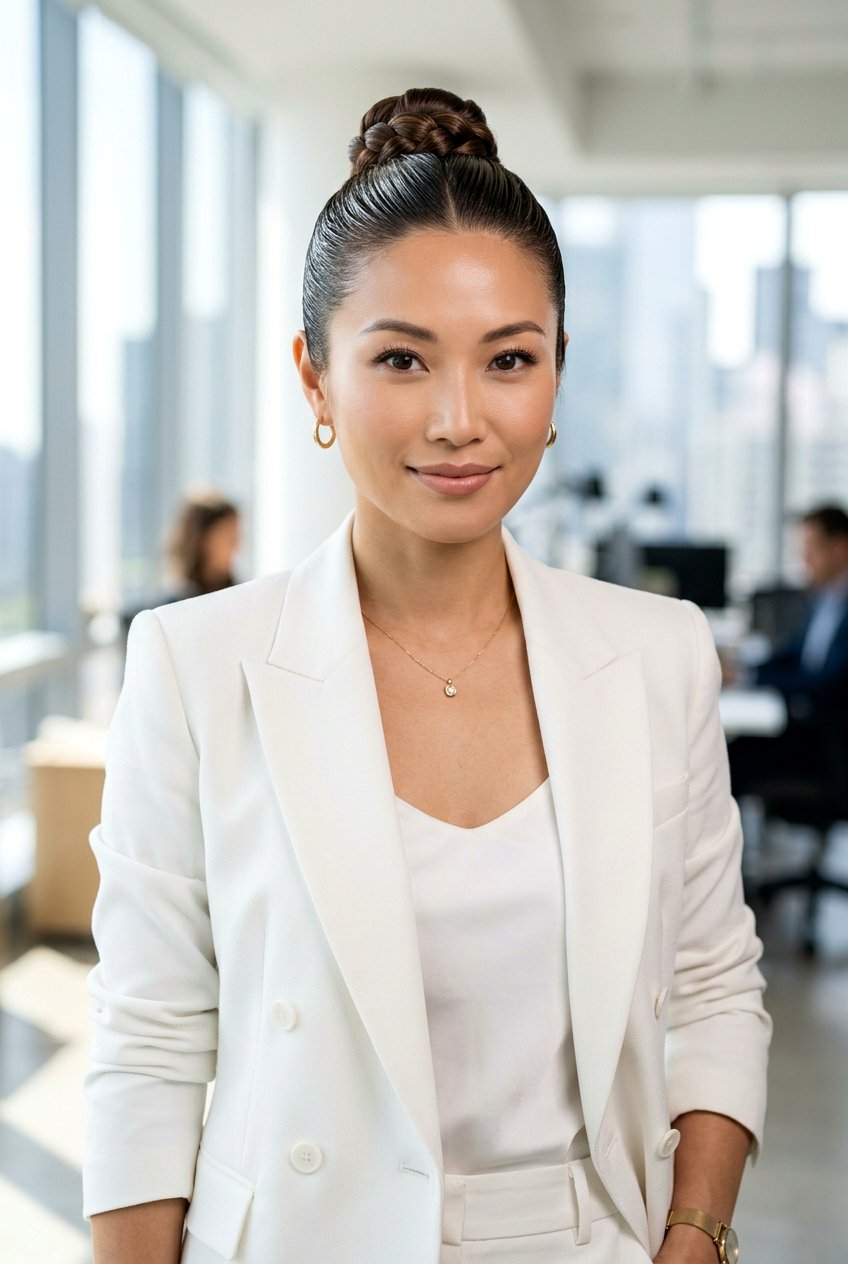 Wet Look Bun - 20 minimalist work bun for women - 20 minimalist work bun for women