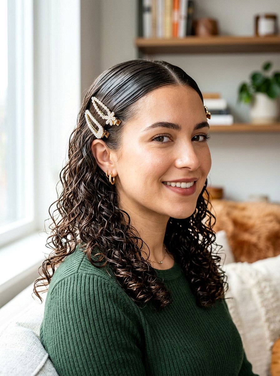 Wet Look Curls With Clips - 20 wet look curls hairstyle - 20 wet look curls hairstyle