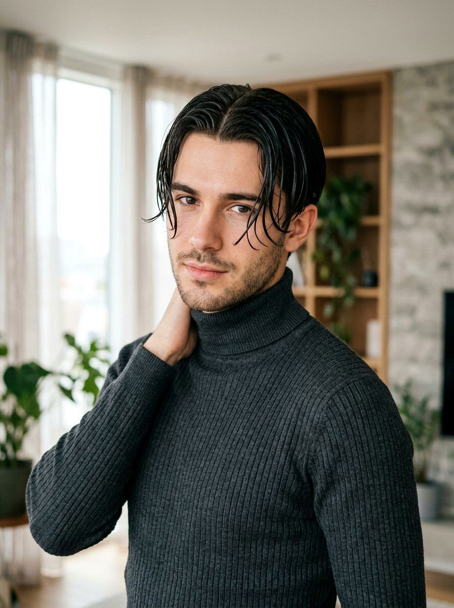 Wet Look Curtains - 20 skater curtain haircut men - 20 skater curtain haircut men