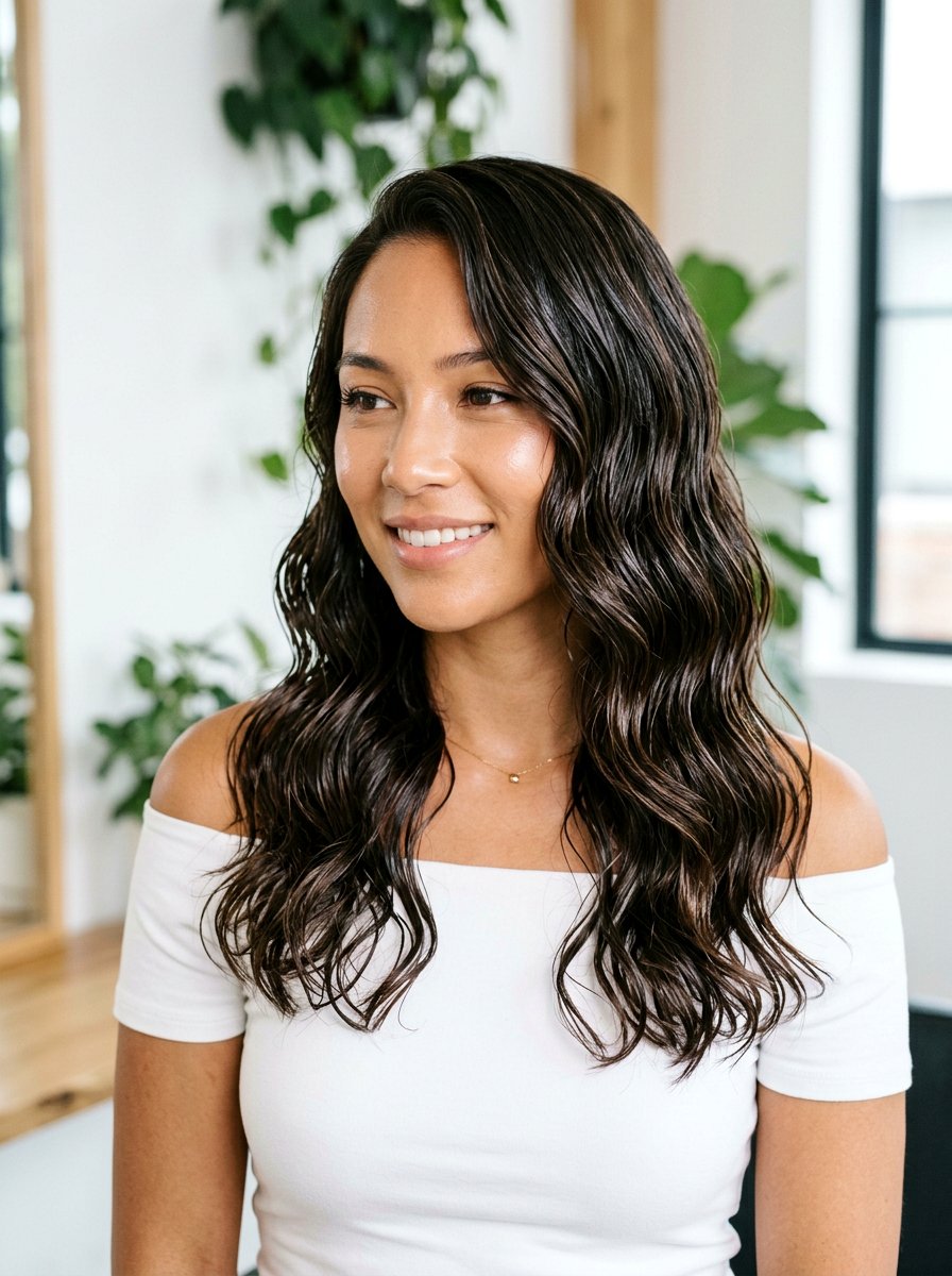 Wet Look Defined Waves - 20 runway wet look hairstyle - 20 runway wet look hairstyle