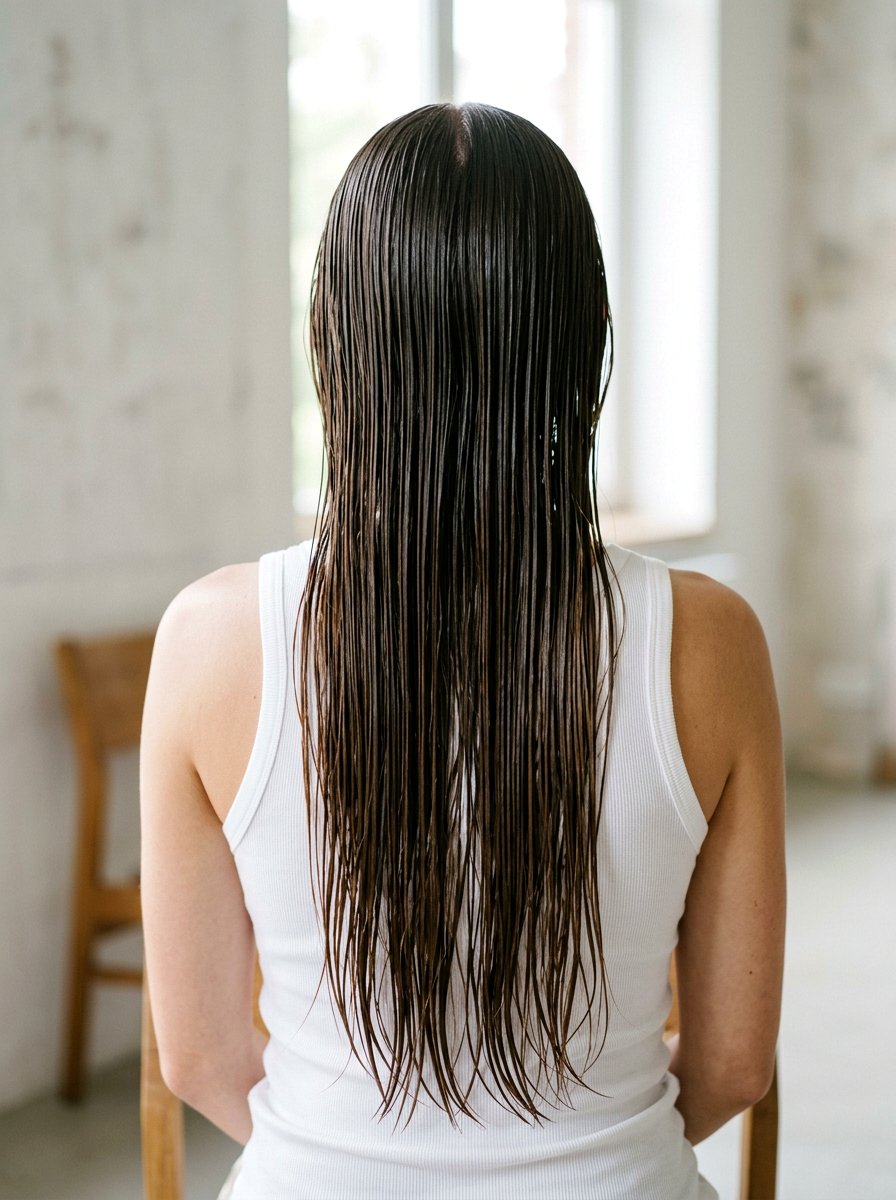 Wet Look Long Straight Hair - 20 runway wet look hairstyle - 20 runway wet look hairstyle