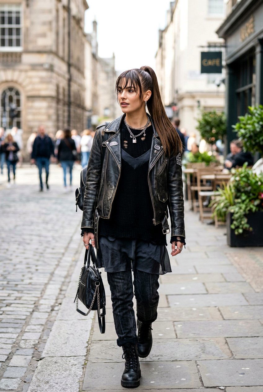 Wet Look Ponytail With Fringe - 20 runway wet look ponytail - 20 runway wet look ponytail