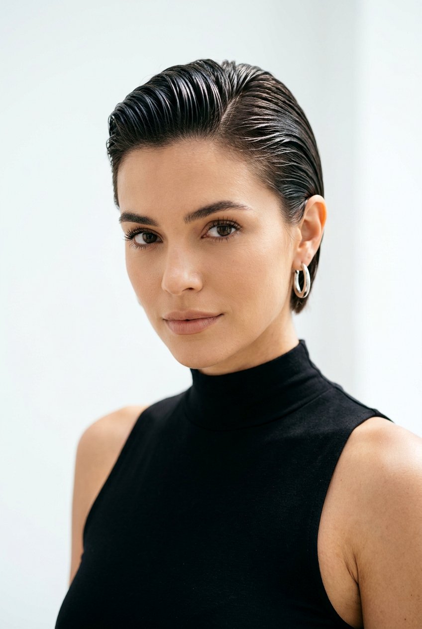 Wet Look Short Hair - 20 easy hairstyles for short hair - 20 easy hairstyles for short hair